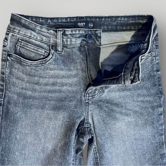 OAT Distressed Stone Wash Black Denim Jeans - Picture 2 of 14